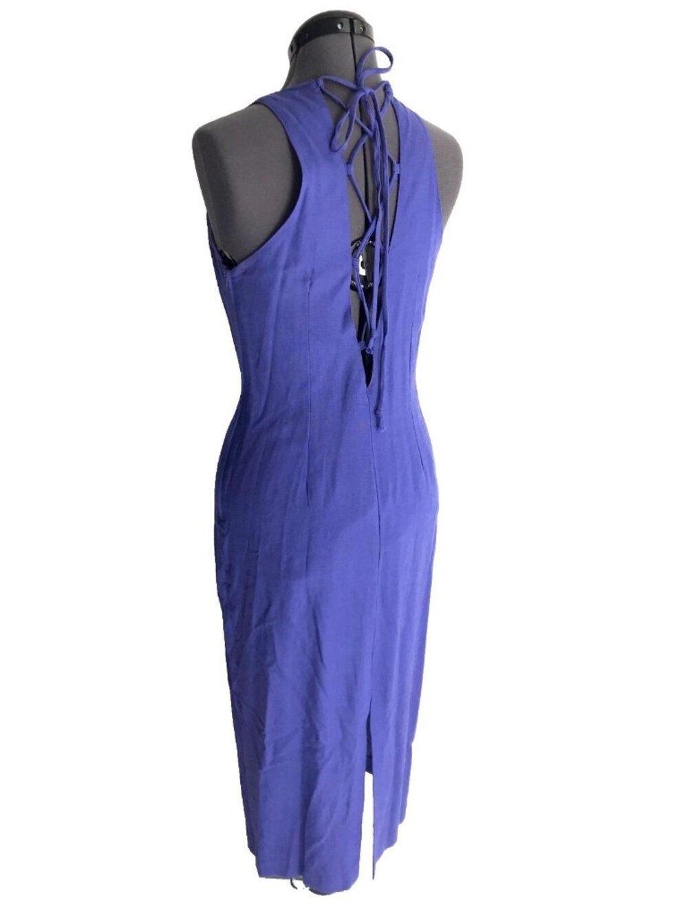 Vintage Jessica Howard Purple Midi with Lace Up Back & Side Zip, Size 8 - Picture 3 of 15